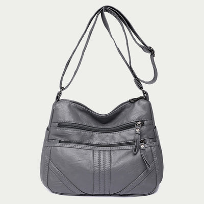 Vintage Large Capacity Shoulder Bag For Women Soft Leather Purse