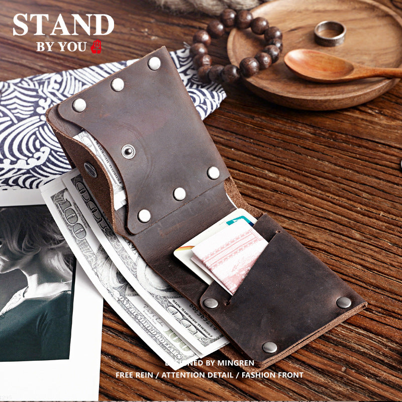 Vintage  Rivet Genuine Leather Wallet