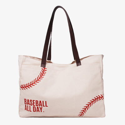 Large Embroidered Canvas Tote Multifunctional Travel Sports Bag Shoulder Bag