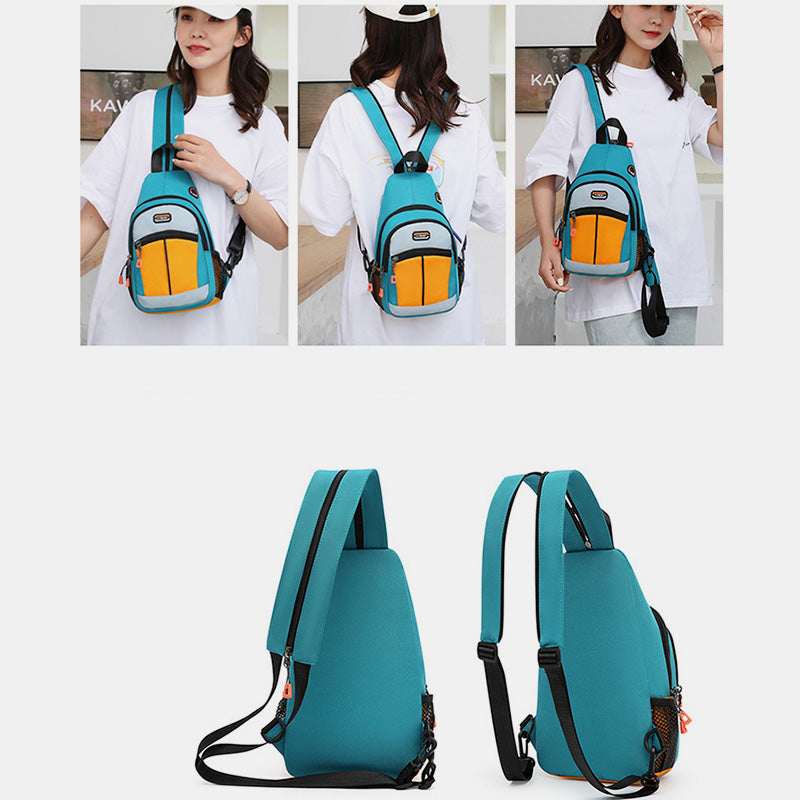 Mini Shoulder Backpack Colorblock Crossbody Sling Bag Daypack for Women Men