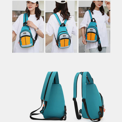 Mini Shoulder Backpack Colorblock Crossbody Sling Bag Daypack for Women Men