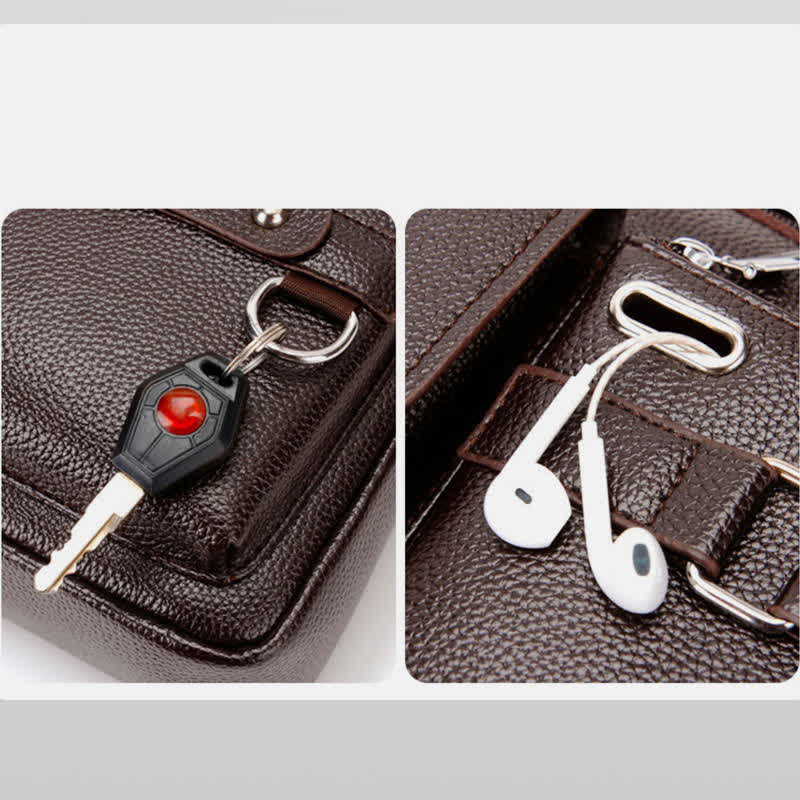 Retro Leather Satchel Messenger Bag for Men Traval Shoulder Bag