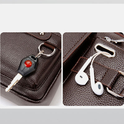 Retro Leather Satchel Messenger Bag for Men Traval Shoulder Bag