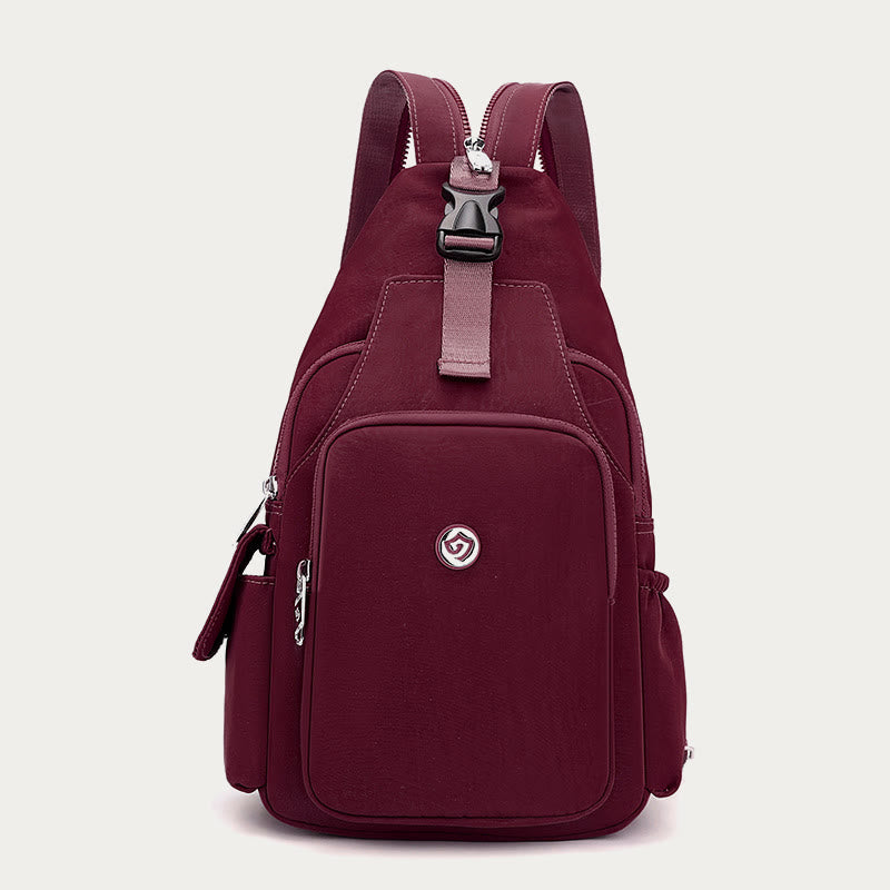 Multifunctional Sling Bag For Women Portable Waterproof Nylon Backpack