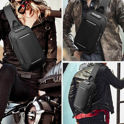 Anti-theft Waterproof Chest Bag Sling Bag With USB Charging Port