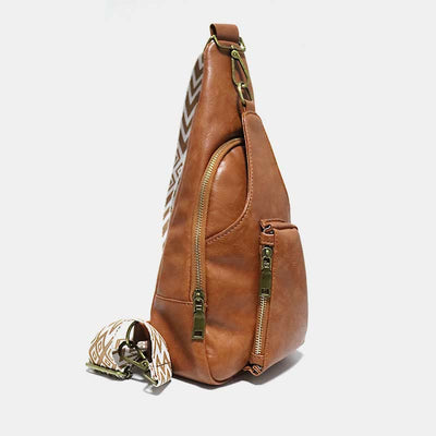 Vintage Soft Leather Sling Bag for Women Large Capacity Shoulder Daypack