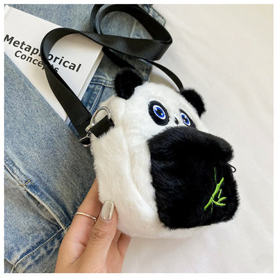 Cute Cartoon Panda Crossbody Bag Plush Toy Shoulder Bag
