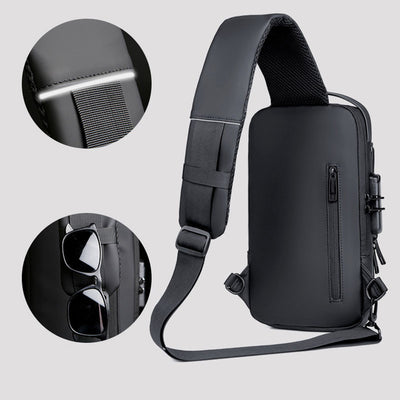 Anti-theft Sling Bag Cross Body Bag with USB Charging Port Password Locked