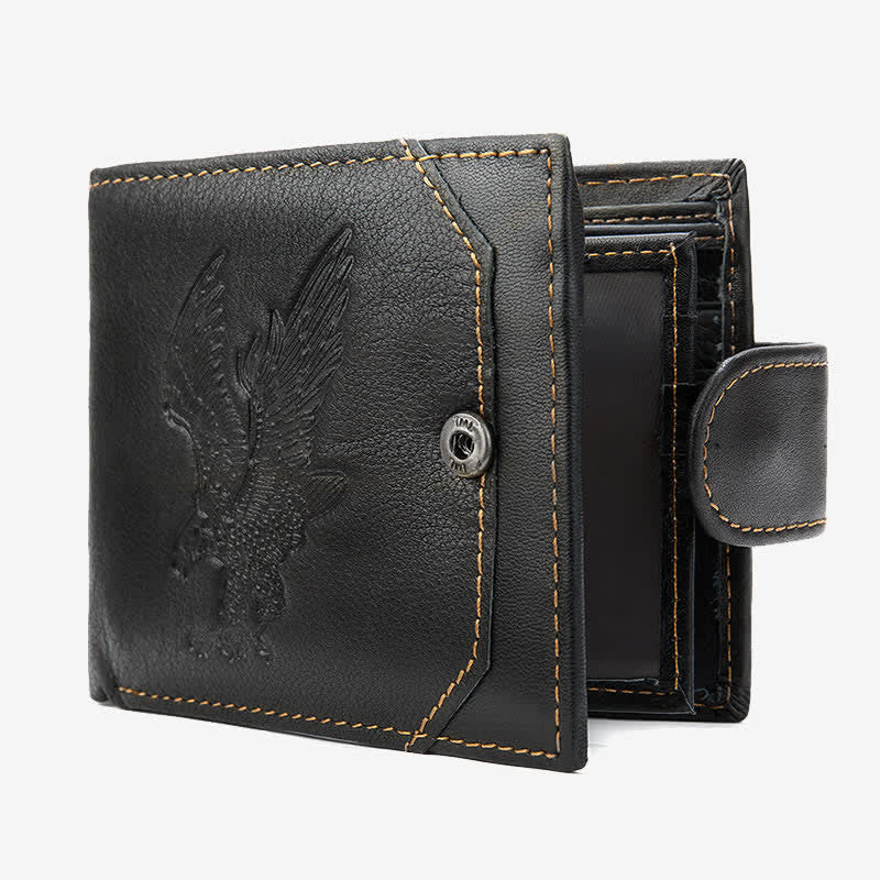 Men's Genuine Leather Wallet Large Capacity Bifold Credit Card Holder