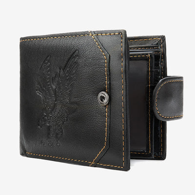 Men's Genuine Leather Wallet Large Capacity Bifold Credit Card Holder