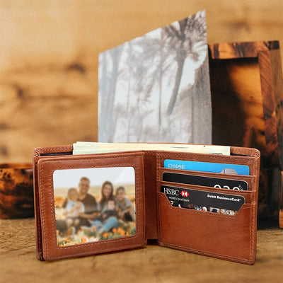 Retro Triple Fold Wallet Mens Thin Leather Coin Purse