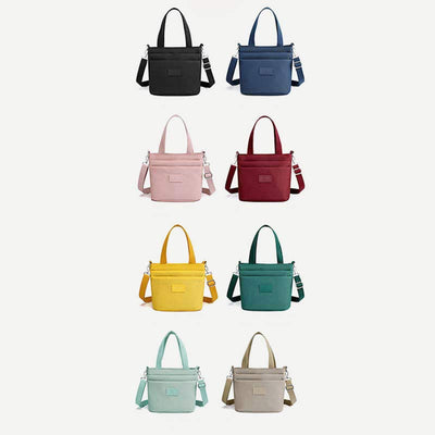 Functional Crossbody Bag Shoulder Bag Multi-pocket Lightweight Solid Color Handbag