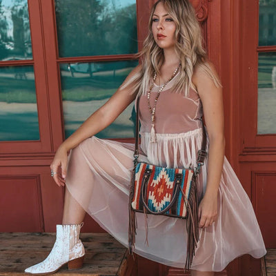 Vintage Hand-woven Boho Tote Tassel Top Handle Satchel with Crossbody Strap