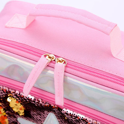 Lunch Bag For Children Glitter Heart Pattern Insulated Bag