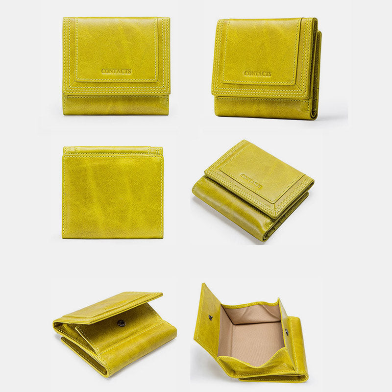 Multifunctional Genuine Leather Short Wallet