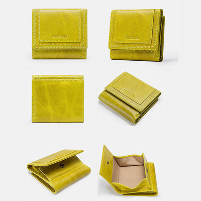 Multifunctional Genuine Leather Short Wallet