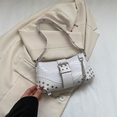 Crossbody Bag For Women Crocodile Pattern Retro Punk Party Bag