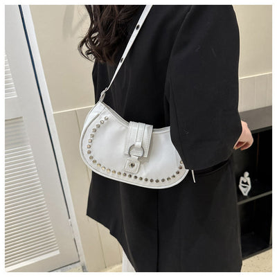 Rivet Crossbody Bag For Ladies Minimalist Punk Classic Purse