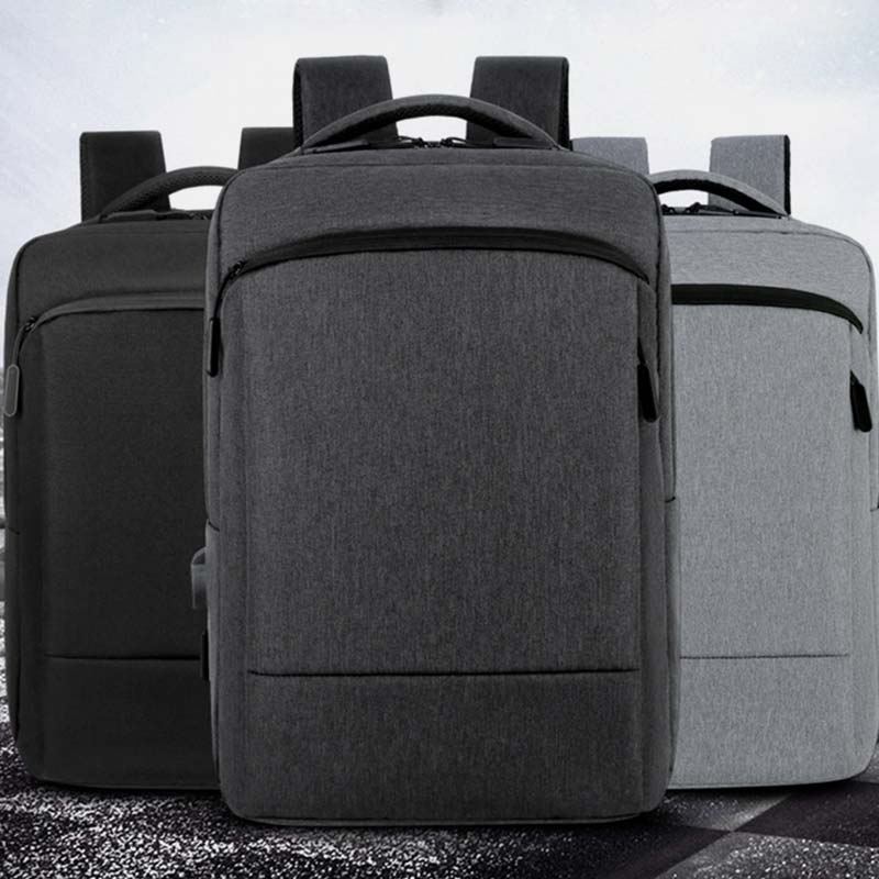 Large Capacity Lightweight Waterproof Expandable Business Backpack With USB Charging Port