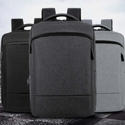 Large Capacity Lightweight Waterproof Expandable Business Backpack With USB Charging Port
