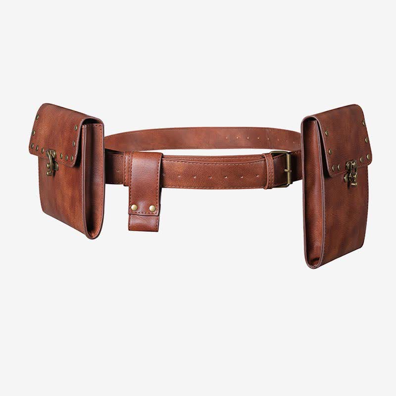 Medieval Renaissance Waist Bag Pouch Belt Holster with Belt Key Chain