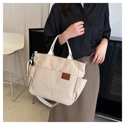 Simple Tote Bag For Women Daily Portable Canvas Crossbody Bag
