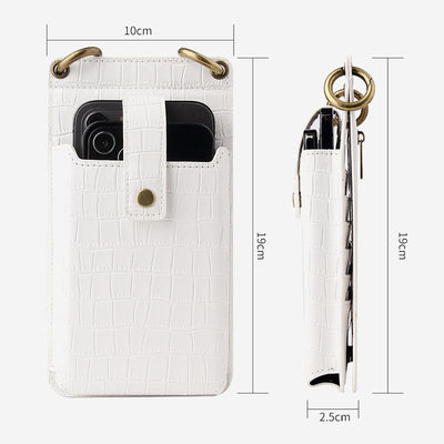 Multi-Slot Elegant Crossbody Phone Bag With Mirror