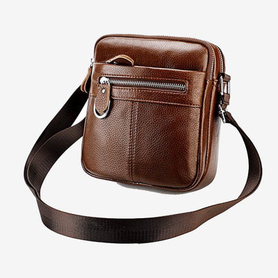 Crossbody Man Purse Minimalist Genuine Leather Single Shoulder Bag
