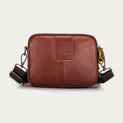Waist Bag For Men Genuine Leather Horizontal Multi-Functional Phone Bag