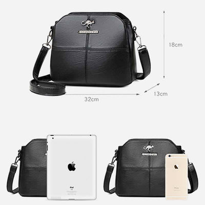 Multi-Compartment Small Casual Faux Leather Crossbody Bag Handbag