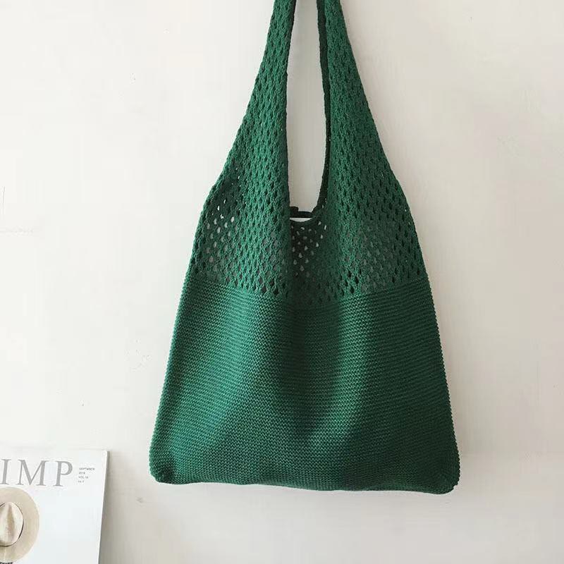 Tote Bag For Women Ethnic Style Wool Knitted Shoulder Bag