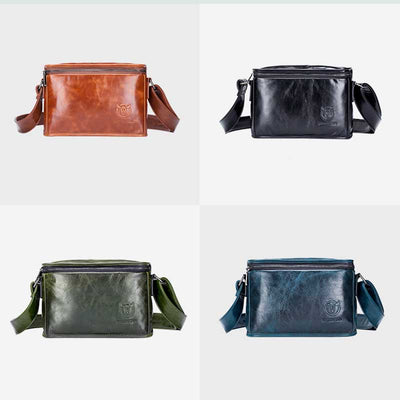 Large Capacity Genuine Leather Waterproof Messenger Bag