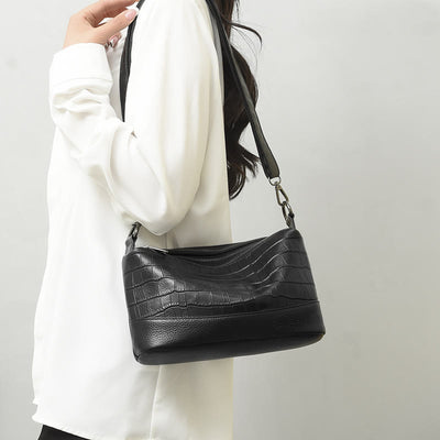 Simple Crossbody Bag For Women Crocodile Print Retro Daily Bag