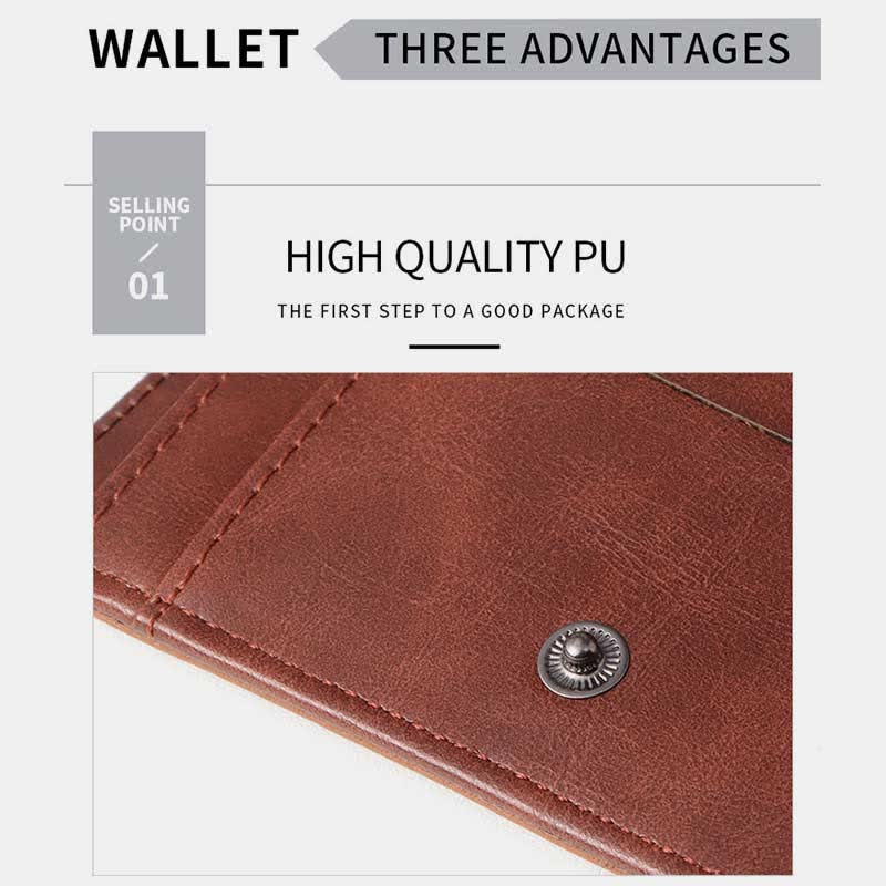 Large Capacity Leather Wallet Credit Card Holder RFID Blocking Money Organizer