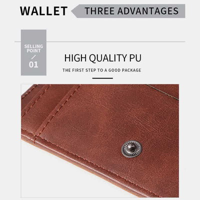 Large Capacity Leather Wallet Credit Card Holder RFID Blocking Money Organizer