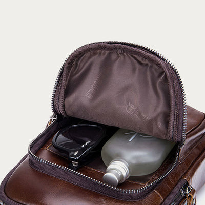 Genuine Leather Large Capacity Anti-theft Sling Bag