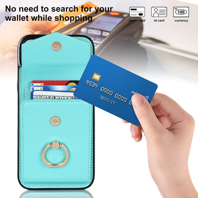 Wallet Phone Case for iPhone Casual Leather Buckle Card Holder