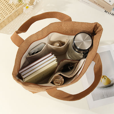 Floral Tote For Women Commuter Eco-Friendly Cork Shoulder Bag