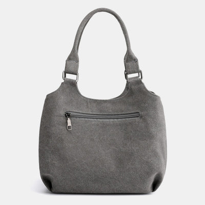 Triple Compartment Canvas Tote Lightweight Functional Hobo Handbag Purse