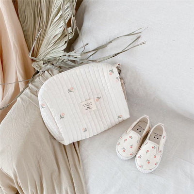 Embroidery Cotton Baby Diaper Bag Organizer Pouch Travel Mommy Bag