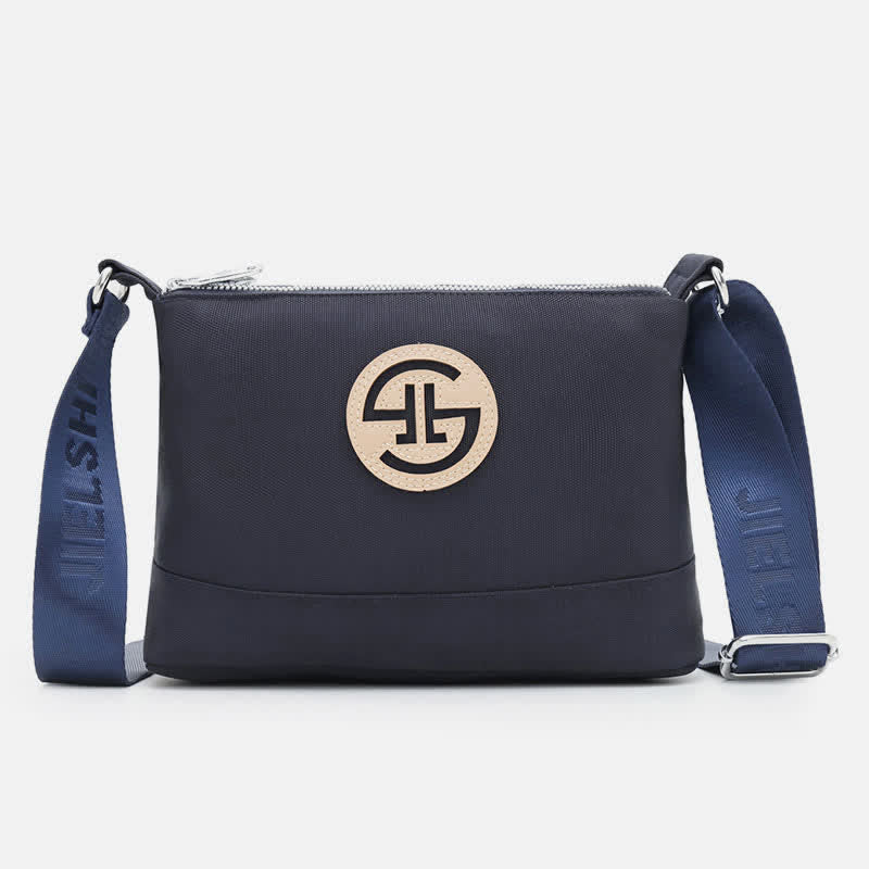 Triple Zip Small Crossbody Bag Lightweight Waterproof Nylon Handbag for Women