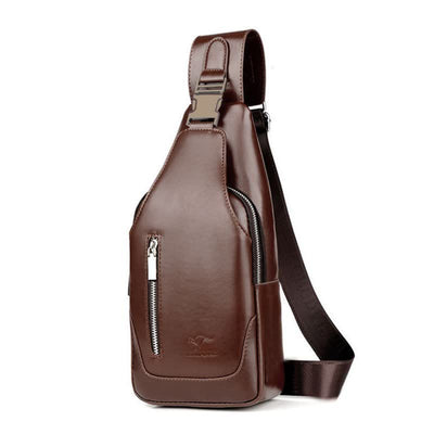 Men's Anti-theft Vintage Sling Bag with USB Charging Port