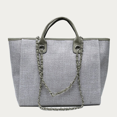 Crossbody Canvas Tote For Women Chain Strap Bucket Bag