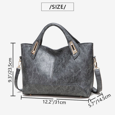 Vintage Tote For Women Wax Genuine Leather Crossbody Bag