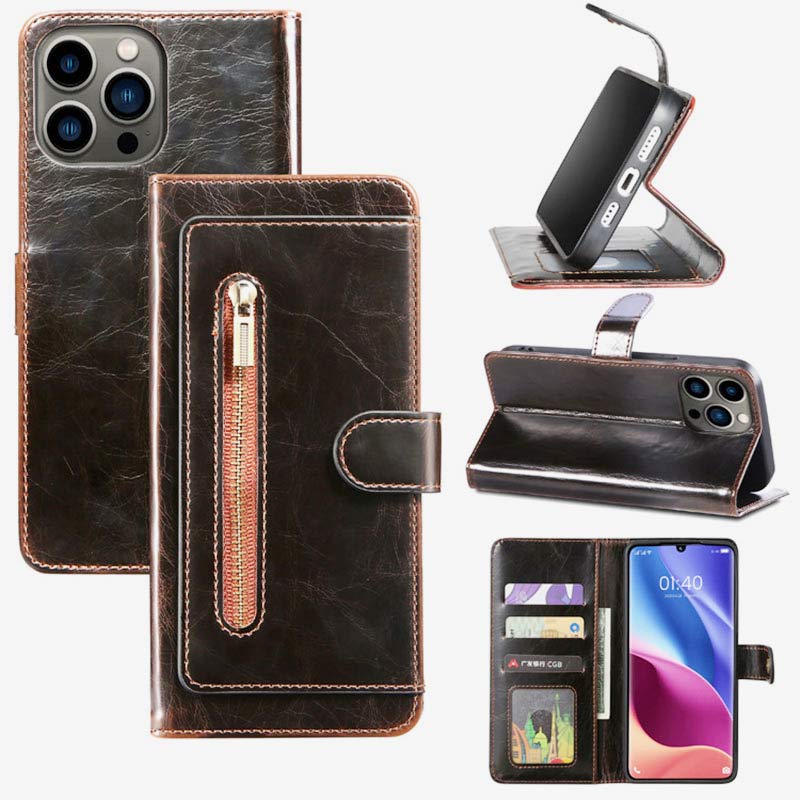 Wallet Case for iPhone PU Leather Durable Phone Case with Card Slot