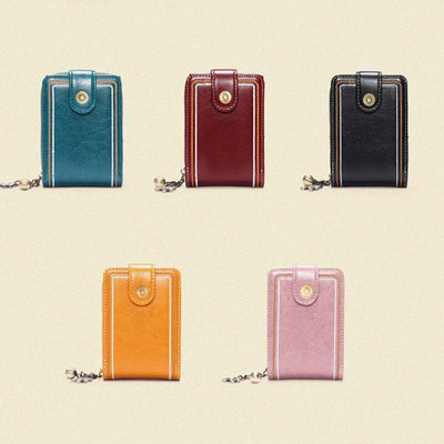 Genuine Leather RFID Multi-Slots Wallet Purse