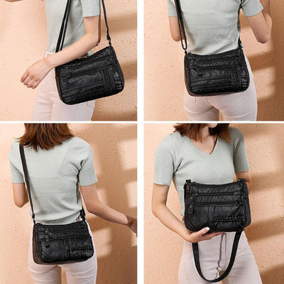 Multi-pocket Solid Crossbody Bag