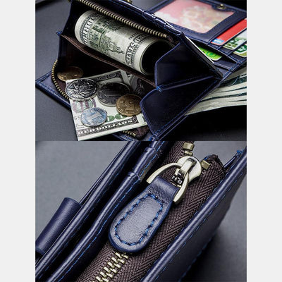 Genuine Leather Vintage Card Holder Money Clip Wallet