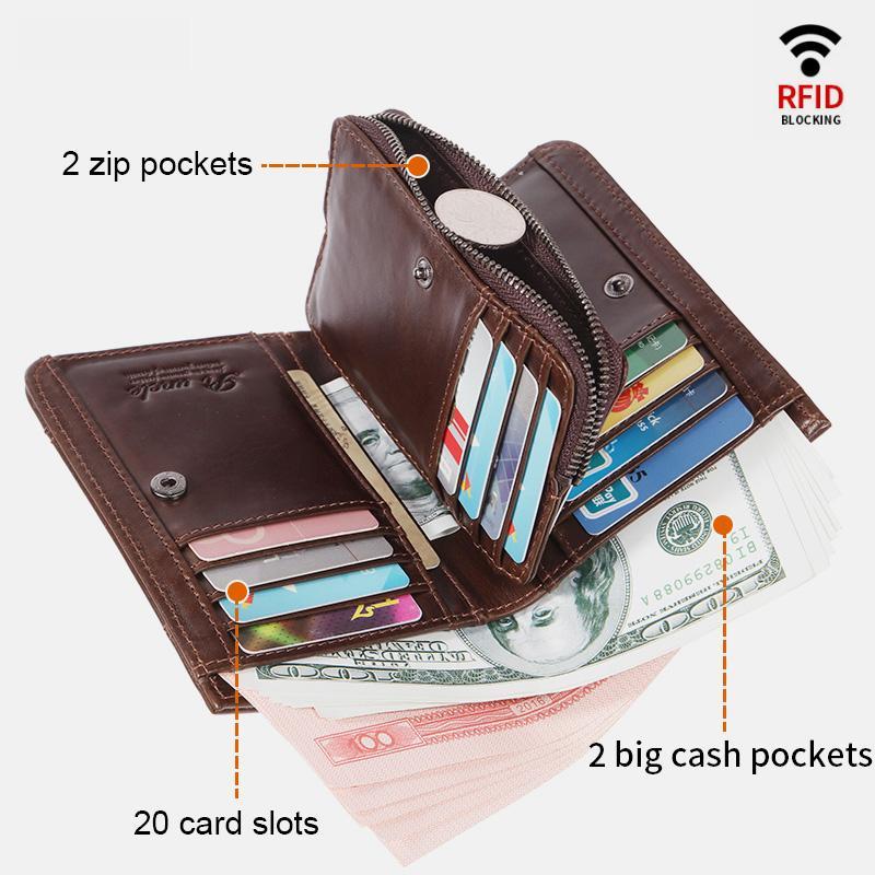 Large Capacity Bifold Retro Wallet