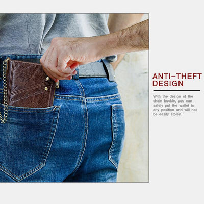 Casual RFID Multifunctional Wallet With Chain